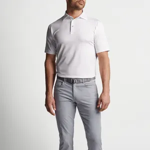 Sublimação em branco do desempenho do golfe do logotipo personalizado camisas 100 poliéster branco mercerizado algodão camisas polo