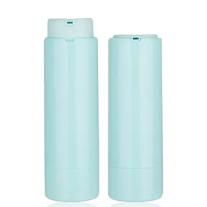 New Design Custom Skincare Packaging Luxury Light Blue Rotating PP Plastic Cosmetic Lotion Twist Airless Pump Bottle 100ml