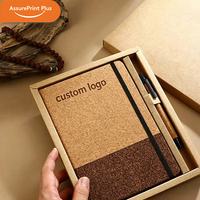 Cuaderno Ecológico A5 de Corcho y Café, Diario de Negocios Personalizado, Libreta Portátil con Textura de Madera Suave, Bloc de Notas de Alta Calidad