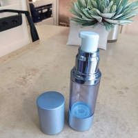 Flacon pulvérisateur sans air en aluminium de 80 ml/100 ml/120 ml, pour soins de la peau, lotion, savon liquide, plastique ABS rond, impression sérigraphique