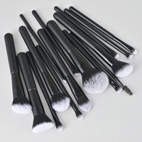 Usine de pinceaux de maquillage professionnels, 15 pièces, manche noir, pinceau de maquillage pour maquilleur, logo personnalisé