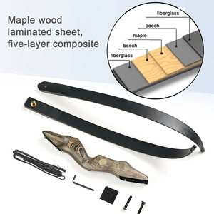 Arco Ricurvo in Legno da 25~<span class=keywords><strong>60</strong></span> Libbre <span class=keywords><strong>60</strong></span> Pollici per Allenamento di Tiro con l'Arco per Tiro Sportivo all'Aperto e Caccia Arco e Frecce Tradizionali da Assemblare - Product Image 3