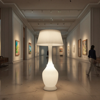 Lampe de sol LED RGB de style nordique pour intérieur et extérieur, étanche IP65, design scandinave moderne blanc, hôtel, écologique, télécommande