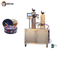 Scelleuse de bouteilles rondes économique, machine semi-automatique de scellage par ruban pour boîtes à pâtisserie rondes, équipement manuel de fermeture de boîtes à biscuits