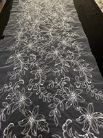 Tissu de dentelle de mariée blanc, broderie perlée, paillettes en dentelle pour robe de soirée de mariage
