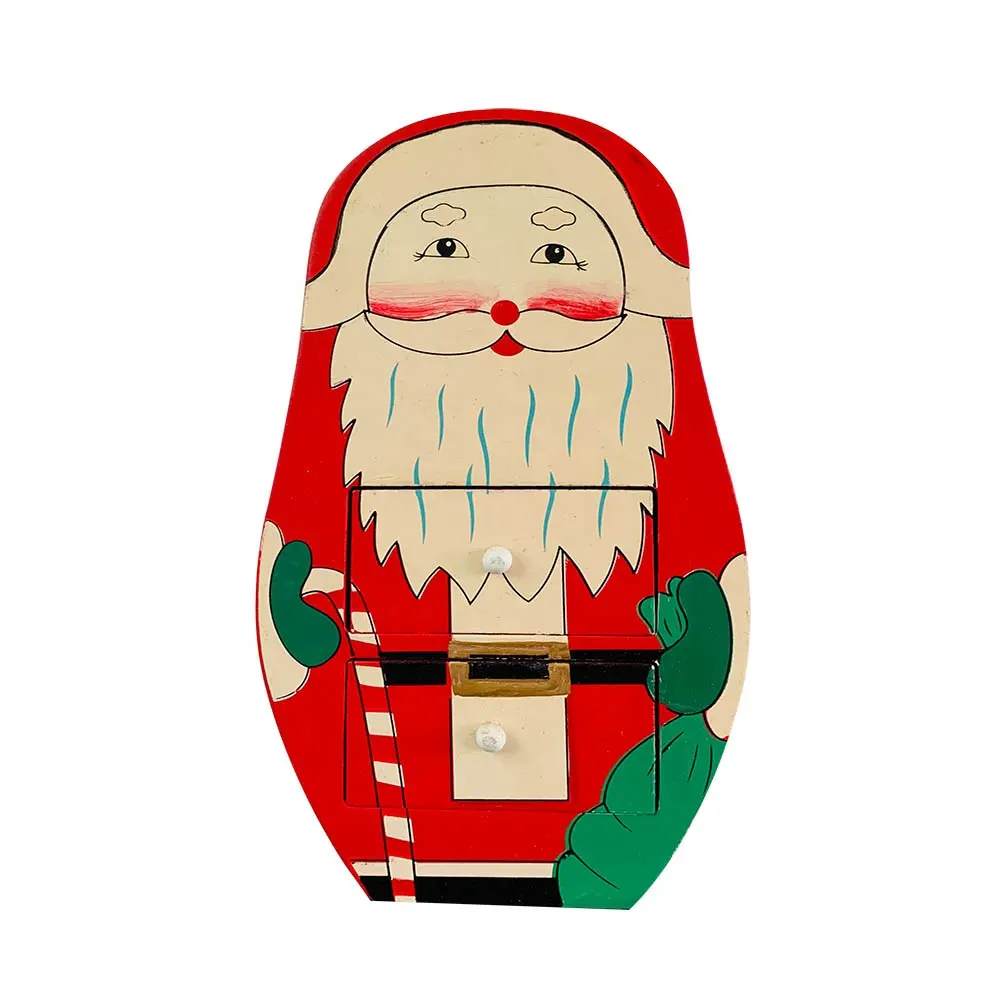 Wooden santa claus decoration box xmas santa claus storage box on topdesk