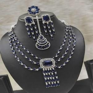 Premium American Diamond <b>Jewellery</b> <b>Set</b> <b>for</b> Women Necklace Earrings & Ring Combo Ideal <b>for</b> <b>weddings</b>, Festive Occasions & Parties - Product Image 4