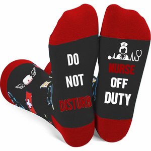 महिलाओं के मिश्रित रंग जैक्वार्ड मोजे व्यक्तिगत रचनात्मक लेटेड नर्स डे दंत चिकित्सक श्रृंखला मध्य-बछड़े की कपास - Product Image 3