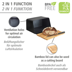 WENKO Brotkasten Kubo Schwarz - Product Image 4
