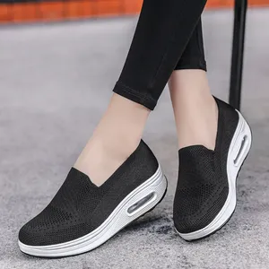 Baskets vulcanisées tendance pour femmes, plateforme printemps, couleur unie, décontractées, respirantes, à talon compensé, chaussures de marche, tige en PU, coton, USA - Product Image 6