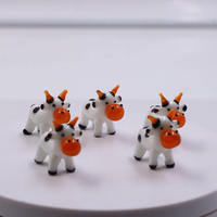 Figurine de vache en verre de Murano de couleur personnalisée, décoration d'intérieur en verre de Murano, figurines d'animaux en verre