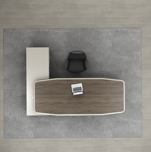 Grand <span class=keywords><strong>bureau</strong></span> de direction en L 2,4-<span class=keywords><strong>3M</strong></span> 1800D, poste de travail de salle de réunion exécutif avec armoire latérale multi-tiroirs verrouillable intégrée - Product Image 5