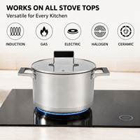 Nouvel Arrivage Usine : Ensemble de 9 Pièces de Batterie de Cuisine Classique Écologique en Acier Inoxydable avec Fond Soudé, Compatible Induction