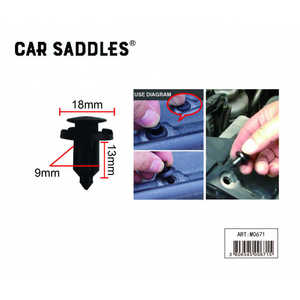 Clips de Plástico para Carrocería de Automóvil, 18x13x9mm, Negros, Fijaciones para Reparación de Carrocería - Product Image 1