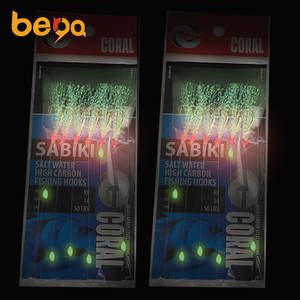 Sabiki lure hook rigs <span class=keywords><strong>per</strong></span> attrezzatura da pesca esche sabiki esche in pelle di <span class=keywords><strong>pesce</strong></span> con perline luminose Sabiki rigs - Product Image 4