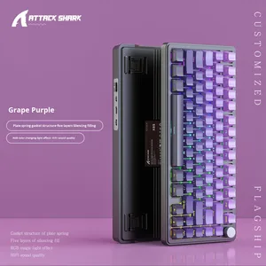 Tấn Công Cá Mập X85 RGB Tri-Chế Độ Không Dây Hot-Swappable Side-Khắc Chiếu Sáng Chơi Game Bàn Phím Cơ Khí Cho Máy Tính Xách Tay Cho Các Game thủ - Product Image 2