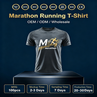 T-shirt de course personnalisé imprimé en sérigraphie bleu sarcelle pour marathon 5 km, idéal pour l'organisation d'événements sportifs et les projets à grande échelle