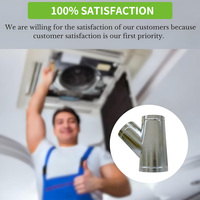 Connecteur rond en Y pour conduit HVAC Tuyau d'aération en forme de branche pour fractionnement de l'alimentation, du retour ou de l'échappement