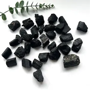 天然优质愈合水晶和汉石水晶滚筒式黑色电气石粗糙生滚筒式