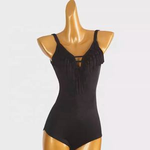 Vestido de baile latino de una pieza para mujer, traje de baile de escenario, seda elástica/algodón, talla adulta S114 - Product Image 1