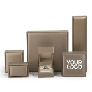 Boîte à bijoux rectangulaire en cuir PU personnalisée, faite à la main, <span class=keywords><strong>avec</strong></span> logo, pour colliers et bagues, boîte à bijoux argentée, vente chaude - Product Image 2