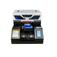Layar Sentuh Otomatis Printer A4 UV dengan 3500Ml Set Tinta UV untuk Botol Casing Ponsel T Shirt Kulit Kartu PVC Film Printer UV