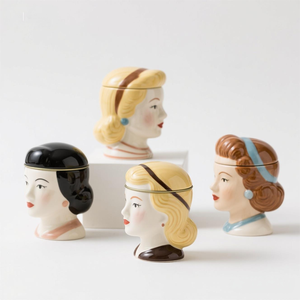 Assiette de service sculpturale 3D - <span class=keywords><strong>Visage</strong></span> de femme américaine, céramique peinte à la main personnalisée pour la décoration de table, une œuvre d'art fonctionnelle - Product Image 5
