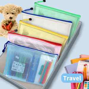 Custom Plastic <b>Document</b> <b>Holder</b> Pouch Nylon Mesh File Bag Transparent Test Pouch With Zipper Pouch Bag <b>Document</b> Office Supplies - Product Image 3