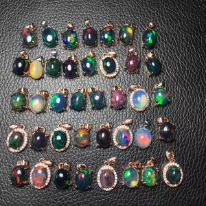 Toptan doğal renkli Opal taş şifa taşları siyah Opal kolye takı hediye için - Product Image 5