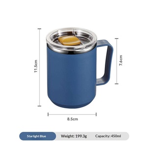 Stainless steel insulated <b>coffee</b> <b>cup</b> <b>with</b> handle, double wall vacuum travel drum cover, <b>straw</b> insulated water <b>cup</b> - Product Image 5