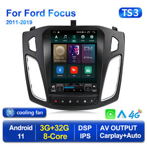 เครื่องเล่นวิดีโอมัลติมีเดียหน้าจอแอนดรอยด์สำหรับฟอร์ดโฟกัส <span class=keywords><strong>MK</strong></span> 3 2011 2019 Tesla 6 + 128GB เล่นอัตโนมัติสำหรับรถยนต์ DSP 5GHz WIFI - Product Image 3