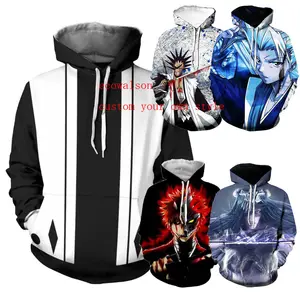 Ecowalson Custom Anime BLEACH 3D Printed Hoodies Boys girls Long Sleeve Casual Hooded Sweatshirts Clothes Popular Pullover Overs
