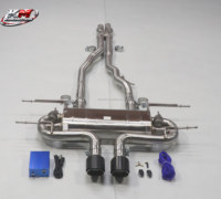 Sistem Knalpot Catback Berkatup Vakum KM SS304 Brush-ed untuk Jaguar F-Type 3.0T 2013-2018 Performa Knalpot Belakang