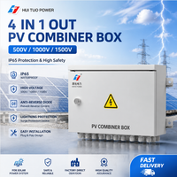 Boîtier de Combinaison Solaire Huituo 4 Entrées 1 Sortie 500V 1000V 1500V IP65 avec Diode Anti-Inversion pour Système Solaire Protection Foudre