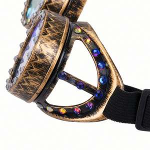 Gafas Punk Personalizadas al por Mayor, Gafas Steampunk Góticas con Decoración de Diamantes de Imitación, Gafas Caleidoscopio - Product Image 3