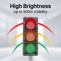 Feu de signalisation LED de 300 mm avec boîtier en alliage de magnésium et d'aluminium pour le contrôle des signaux routiers et ferroviaires