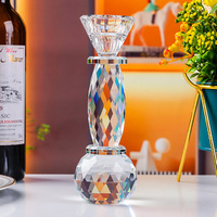 Porte-bougie en verre cristal de luxe, style nordique vintage, décoration de table, décoration romantique pour la maison, cadeau de mariage