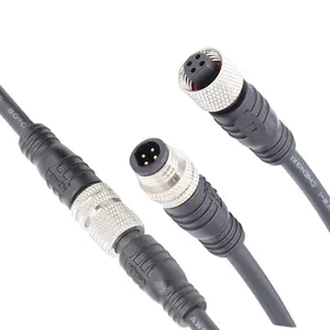 AOHUA M8 2 3 4 pin molded cable ip65 waterproof metal nut male female wire electric mini sensor cable connector