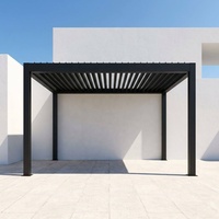 Pergola bioclimatique de luxe en aluminium à lames orientables, motorisée avec télécommande, imperméable, pour jardin, gazebo extérieur, pavillon moderne pour patio
