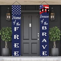 Drapeau américain Intérieur/Extérieur Panneau de porche Patriotic Soldier Memorial Day Fourth july Independence Day Celebration Reusable Banner