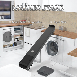 Support de <span class=keywords><strong>machine</strong></span> à <span class=keywords><strong>laver</strong></span> multifonctionnel en métal durable et robuste, style moderne, non pliable, avec étagère de rangement intégrée - Product Image 2