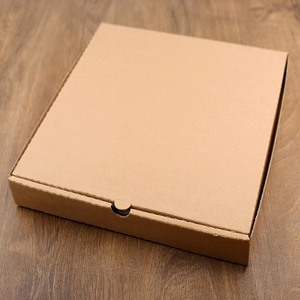Papier brun ondulé de boîte à pizza haut de gamme conçu sur mesure avec gaufrage et matériaux recyclés de stratification mate - Product Image 2