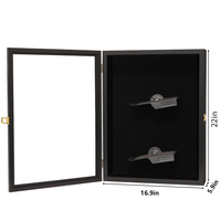 Boîte de présentation de bijoux rectangulaire en bois et acier avec LED anti-UV couleur personnalisée 2026 pour le rangement de bijoux