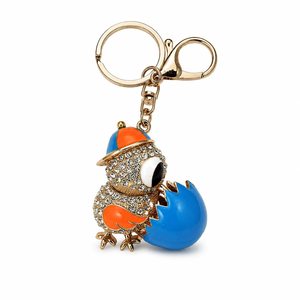 Porte-clés en alliage de zinc avec strass, motif poussin mignon, breloque de sac animal de dessin animé, pour femmes, vente en gros - Product Image 2