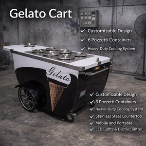 Chariot à gelato personnalisé, chariot à crème glacée commercial, chariot à crème glacée mobile avec congélateur Pozzetti pour événements et commerce de rue - Product Image 1