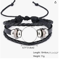 Vente en gros Nouveau design de haute qualité Fans de football réglable Haïti Pays Drapeau Bracelets en cuir Logo pour hommes ou femmes