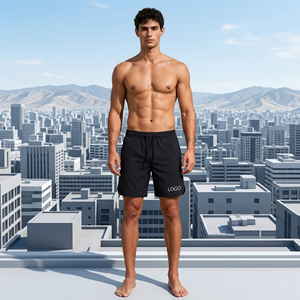 Shorts de sport durables pour hommes, tissu respirant à séchage rapide, coutures renforcées, taille élastique, cordon de serrage réglable, poche - Product Image 2