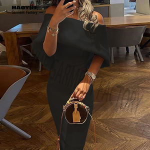 衣類メーカーカスタム卸売Womensa衣類ボディコンストラップレスオフショルダーサマードレスカジュアルドレス女性 - Product Image 4