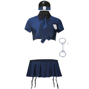군사 녹색 여성 강사 장교 코스프레 드레스 테마 파티 드레스 유니폼 세트 - Product Image 5
