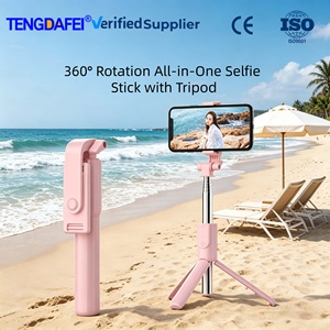 Soporte de Teléfono Portátil con Ventosa, Trípode, Luz de Relleno, Control Remoto, Retráctil, Impermeable, Plástico ABS, Cargador Incluido - Product Image 1
